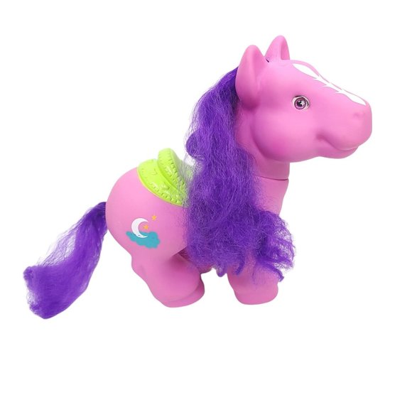 My Little Pony Horseshoe Pink Green Saddle 11 Inch Purple Hair Moon Stars Cloud - Picture 2 of 12
